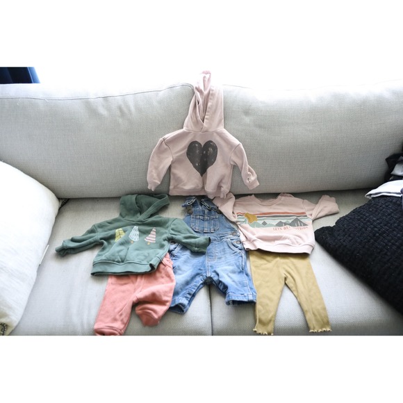 Little Co Other - Little Co Baby Clothes Set 6 Piece Outfit Hoodie Sweatshirt Overalls